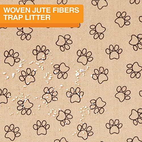 Neater Pets Jute Litter Trapping Mat, Eco-Friendly Plant-Based Material Catches Mess from Kitty Litter Box to Protect Floors, Soft on Cats Paws, Anti-Skid Backing, Easy to Clean, Paw Print, 24" x 36" - color: Paw Print