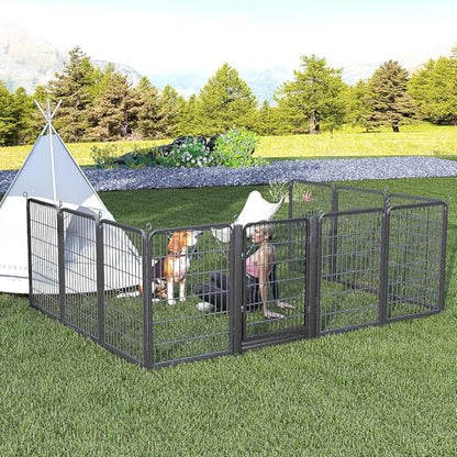Low Threshold Dog Playpens Fence Indoor, 40 inch 28 Panels Heavy Duty Metal Outdoor Pet Playpen for Large/Medium/Small Dogs, Tall Dog Play Exercise Pens Outside - color: 28 Panels-40 Inch