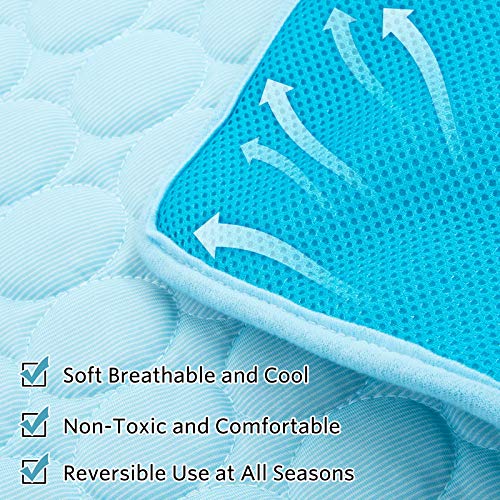 Dog Cooling Mat 28"x40" Q-Max>0.4, Absorbent & Pressure-Activated Self-Cooling, Non-Slip Scratch Resistant, Washable Cooling Mat for Dogs, Cooling Pad for Dog Bed Mats for Car Crate Patio Outdoor - size: 28 x 40 inches