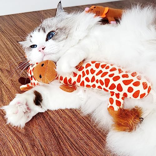 TTcat Catnip Silvervine Matatabi Pillow for Cats & Kittens,Cat Kicker Toy,Crinkle Sound Toy,Large Size Cat Pillow Soothing Plush(Giraffe). - color: Giraffe