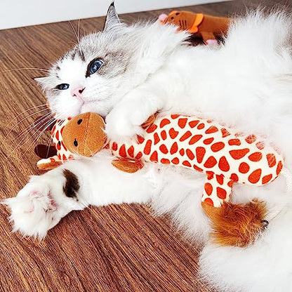 TTcat Catnip Silvervine Matatabi Pillow for Cats & Kittens,Cat Kicker Toy,Crinkle Sound Toy,Large Size Cat Pillow Soothing Plush(Giraffe). - color: Giraffe