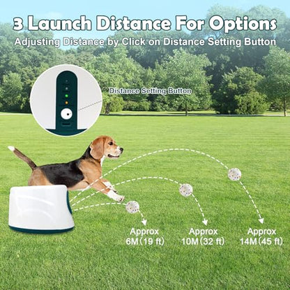 MEKAPLE Automatic Dog Ball Launcher, Upgraded Interactive Dogs Balls Thrower for Small and Medium Dogs, Distance Adjustable Mental Stimulating Dog Toys with 4 Durable Etpu Balls 2.2 Inch (Dark Green) - color: Dark Green