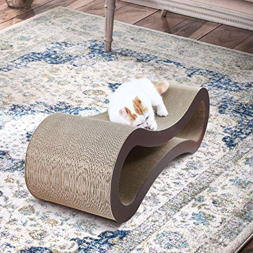 Simple Delxue Extra Large Cat Scratcher Cardboard Bed, 34" Horizontal Cat Scratcher Cardboard Lounge Bed, 100% Recyclable & Reversible Durable Board Pads Prevents Furniture Damage - color: Infinity Large