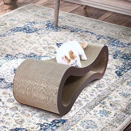 Simple Delxue Extra Large Cat Scratcher Cardboard Bed, 34" Horizontal Cat Scratcher Cardboard Lounge Bed, 100% Recyclable & Reversible Durable Board Pads Prevents Furniture Damage - color: Infinity Large