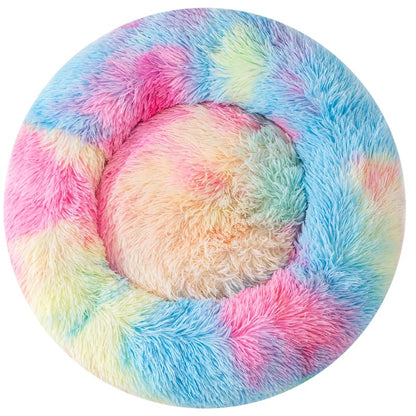 Cat Beds for Indoor Cat Dog Bed Dog Donut Bed Small Pet Bed Dog Calming Bed Warm Puppy Bed Cat Beds Baby Kitten Bed Fluffy Donut Bed Up to 7 Lbs Small Pet - size: Small