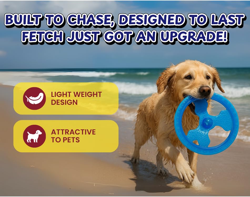 Rudy’s Favorite TPR Flying Disc w/Center Ball - Dog Frisbee - Floats, Flies Far for Fetch Freaks, Pool Splashers & Backyard Maniacs- Dog Toys for Aggressive chewers, chew Toys & Pool Toys