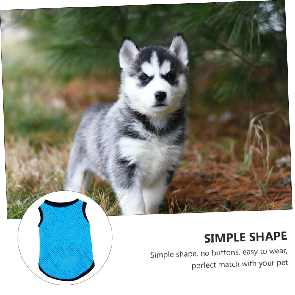 Pet Dog Vest Sleeveless Breathable Mesh Cooling Shirt Blue M for Puppies and Small Dogs Summer Pet Clothes