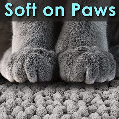 CatGuru Cat Litter Mat, Medium, Extra Large, XXL, Waterproof Litter Box Mat, Non Slip Kitty Litter Mat, Machine Washable Litter Trapping Mat, Soft Litter Tray, Cat Stuff (Medium, Gray/Heavy-Duty) - color: Gray/ Heavy-Duty
