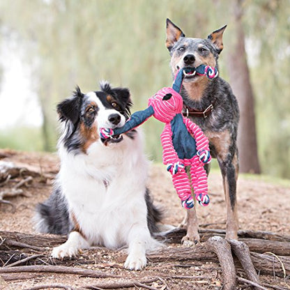 KONG Floppy Knots - Durable No‑Stuffing Squeaky Rope & Plush Dog Toy - for Teething, Playing (Hippo, Small/Medium) - color: Hippo, size: Small/Medium