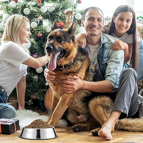 Tanlade 8 Pack Stainless Steel Dog Bowls Metal with Rubber Base Non-Slip Pets Puppy Cats Feeding Food and Water Bowls Dishwasher-Safe for Indoor Small Medium Large Dogs Cats Kitten Rabbit(30 oz) - size: 30 oz