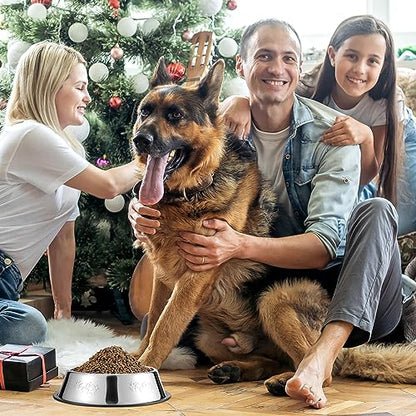 Tanlade 8 Pack Stainless Steel Dog Bowls Metal with Rubber Base Non-Slip Pets Puppy Cats Feeding Food and Water Bowls Dishwasher-Safe for Indoor Small Medium Large Dogs Cats Kitten Rabbit(30 oz) - size: 30 oz