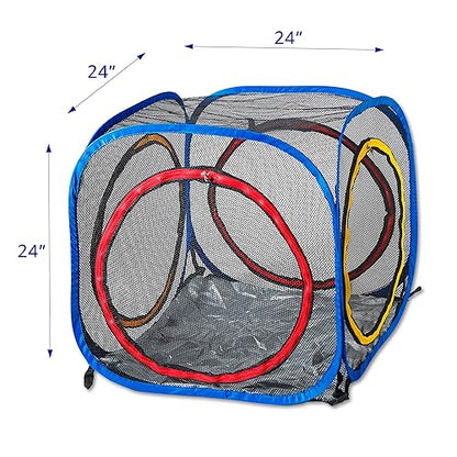Pet Fit For Life Build-Your-Own Cat Enclosure - Collapsible Mesh Indoor & Outdoor Cat Cube - Perfect for Indoor Cats, Kittens on Patios, Yard & Camping