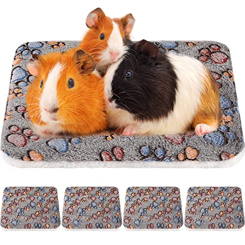 Tuanse 4 Pack Ultra Soft Dog Cat Bed Mat Small Animal Guinea Pig Bed with Cute Print Reversible Fleece Dog Crate Kennel Pad Cozy Washable Thickened Hamster Pet Beds Mat(13 x 10 Inches,Gray) - color: Gray, size: 13 x 10 Inches