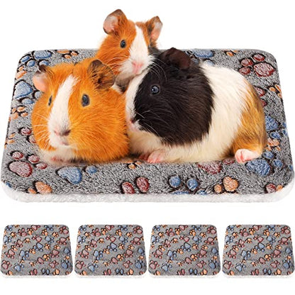 Tuanse 4 Pack Ultra Soft Dog Cat Bed Mat Small Animal Guinea Pig Bed with Cute Print Reversible Fleece Dog Crate Kennel Pad Cozy Washable Thickened Hamster Pet Beds Mat(13 x 10 Inches,Gray) - color: Gray, size: 13 x 10 Inches