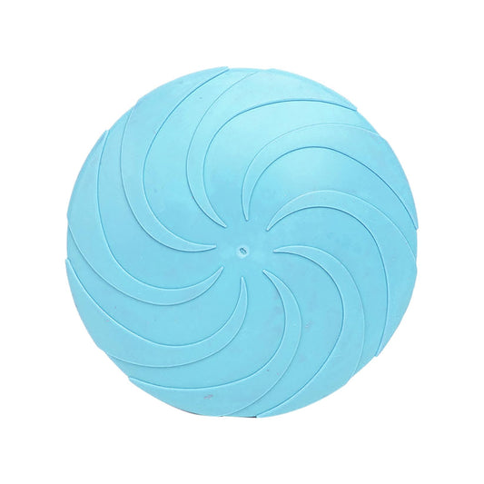 Indestructible Dog Flying Disc Soft Chew Resistant Flyer Toys for Large Dogs for Long Distance Fetch Blue 21.5cm