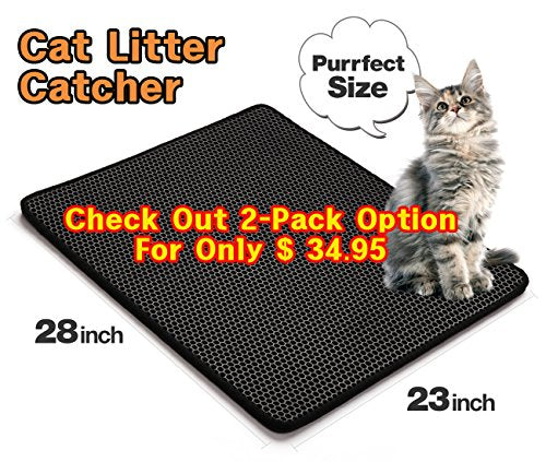 Double-Layer Honeycomb Cat Litter Mat -XL Size (28" x 23"), Litter-Trapping