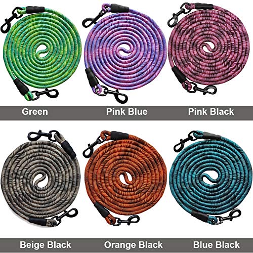 8ft 12ft 20ft 30ft 50ft 75ft Dog Tie-Out Long Tether Rope Leash, Outdoor Yard Leash- Large Medium Small Dogs Training, Playing, Camping, Backyard (Green, 12 Foot) - color: Green, size: 12 Foot