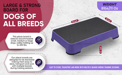 HUNTMARK Dog Training Place Board - Durable Hunting Dog Training Platform - Non-Skid Surface and Nonslip Feet - Stackable, Portable Agility Platform - Modern Puppy Trainer Equipment (Purple) - color: Purple