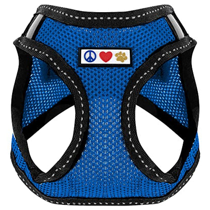 Pawtitas Dog Vest Harness Made with Breathable Air Mesh | All Weather Vest Harness for Small Puppies and Large Cats with Quick-Release Buckle - Small Blue Mesh Dog Harness - color: Blue, size: Small (Pack of 1)