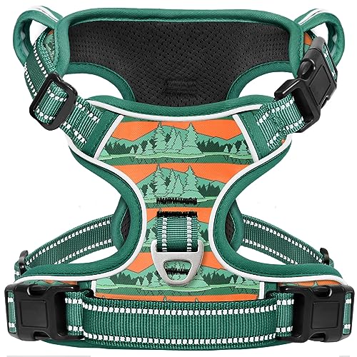 No Pull Dog Harness,No Choke Front Clip Dog Reflective Harness,Adjustable Soft Padded Pet Vest with Easy Control Handle for Small Dogs,Wilderness,S - color: Normal-Wilderness, size: Small (Pack of 1)