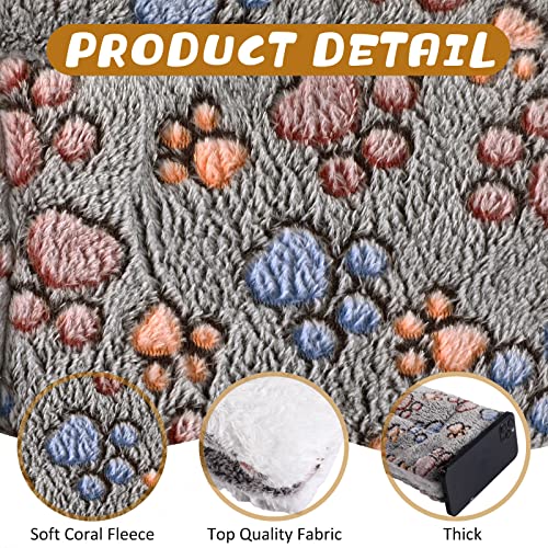 Tuanse 4 Pack Ultra Soft Dog Cat Bed Mat Small Animal Guinea Pig Bed with Cute Print Reversible Fleece Dog Crate Kennel Pad Cozy Washable Thickened Hamster Pet Beds Mat(13 x 10 Inches,Gray) - color: Gray, size: 13 x 10 Inches