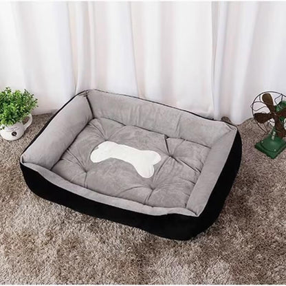 Plush Pet Bed, Soft Cushioned Dog Sofa with Bolster Pillows Breed Dogs Cotton Fill Side Bolster Washable (Brown and White, X-Large) - color: brown and white, size: X-Large