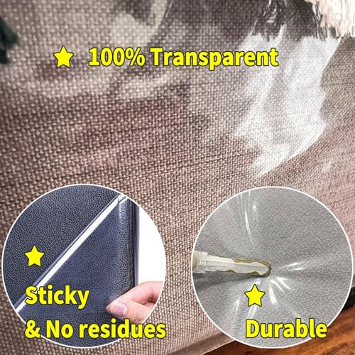 KEYIDE Clear Couch Protector from Cat Claws, 120"x12" Thick Self-Adhesive Furniture Guard from Cats Scratching for Sofa, Door, Chair & Table Legs - size: 120"x12"