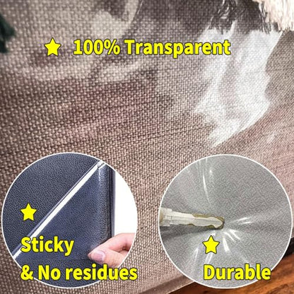 KEYIDE Clear Couch Protector from Cat Claws, 120"x12" Thick Self-Adhesive Furniture Guard from Cats Scratching for Sofa, Door, Chair & Table Legs - size: 120"x12"