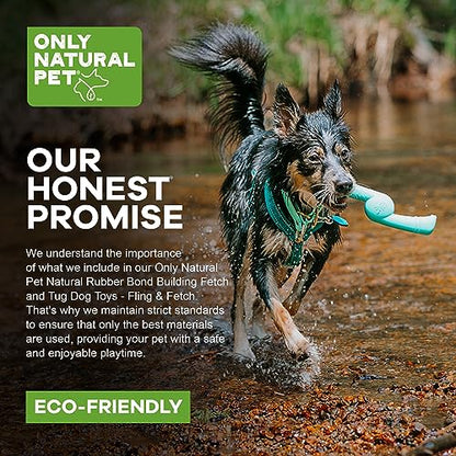 Only Natural Pet Rubber Bond Building Fetch Tug Dog Toy - Stick Floating Small XL Puppy Teach Durable Throw Launcher Flying Frisbee Boomerang Tough Aggressive Puller Chewers -Fling & Fetch/Teal - color: Teal