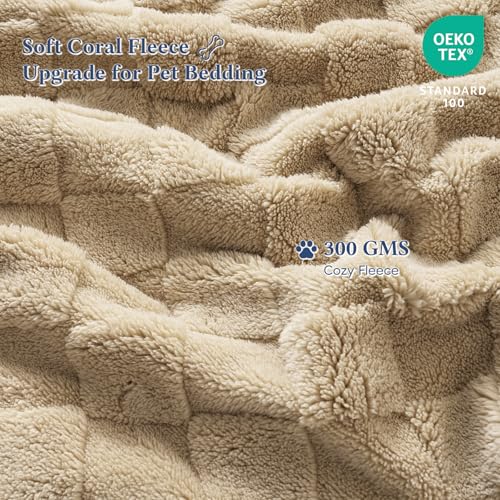 David's Home Large Dog Blankets Washable Pet Bed Cover, Soft Fluffy Fuzzy Cat Puppy Blanket with Premium 300GSM Fleece for Pet Kitten Doggy, Pale Khaki, 50x60IN - color: Pale Khaki, size: Throw