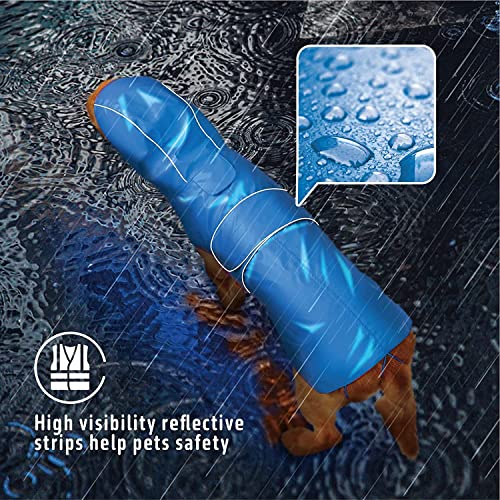Kimee Dog Raincoat Reversible, Single Side Slicker Poncho Adjustable Waterproof Dog Rain Jacket with Leash Hole/Reflective Stripe Hooded Snowproof Windproof Clothes for Small to 3X-Large Dogs, S - color: Yellow, size: Small
