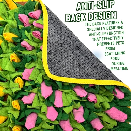 MYLIFESION Snuffle Mat for Dogs, 23.62''*15.75'' for Small & Medium, Fleece Mentally Stimulating Toys for Dogs Cats Rabbits, Helps Control Eating Speed and Train Scent Detection (Tulip Style) - color: Tulip Style