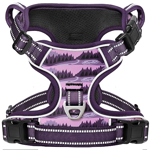 Dog Harness,No-Pull Pet Harness Adjustable Soft Padded Dog Vest,Reflective No-Choke Pet Oxford Vest with Easy Control Handle for Small Dogs,Moon Night,S - color: Normal-Moon Night, size: Small (Pack of 1)