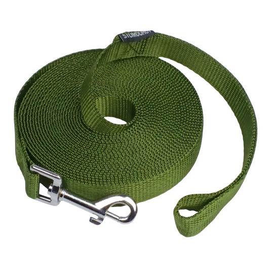 Dog/Puppy Obedience Recall Training Agility Lead - 15ft 20ft 30ft 40ft 50ft Training Leash - Great for Play, Camping, or Backyard (Military Green, 20 Feet) - color: Military Green, size: 20 Feet