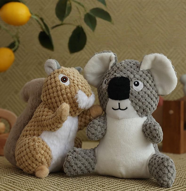 Interactive Squeaky Dog Chew Toys for Aggressive Chewers, Cute Koala Squeaky Dog Toy for Puppy Small Medium Large Dogs Chewing, Playing, Keep Them Busy, Teeth Cleaning and Gum Massage - color: Koala