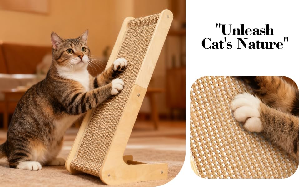 2-in-1 Cat Scratching Post with Replaceable Sisal Pads – Durable Scratcher Toy for Indoor Cats