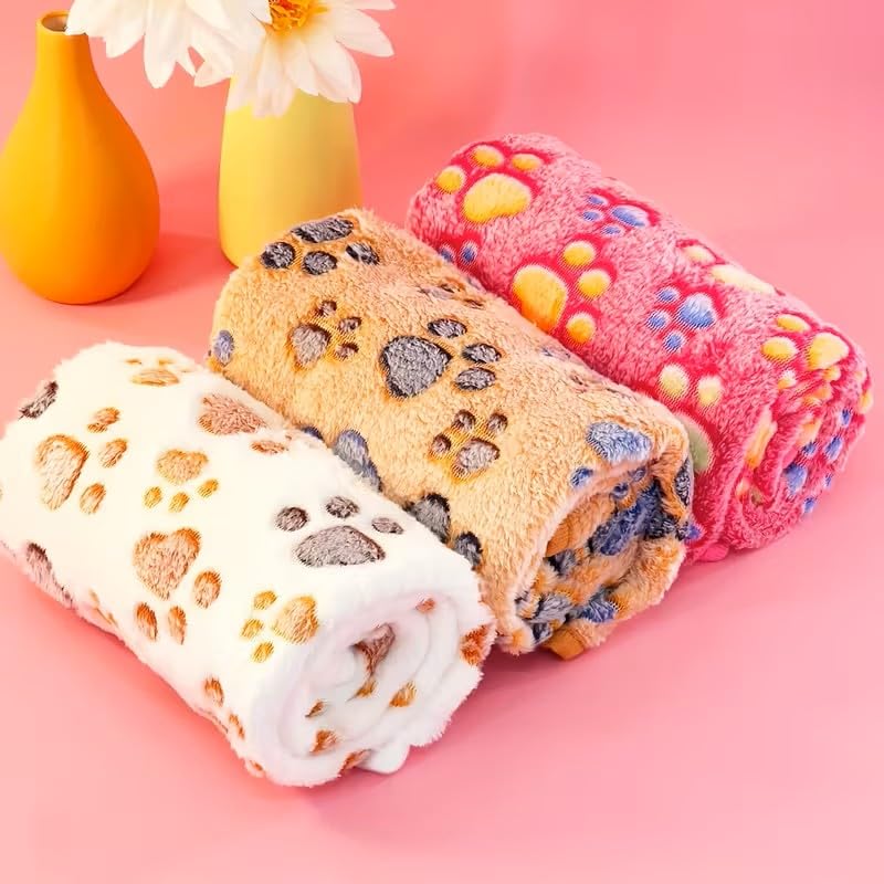 Soft Warm Fleece Pet Blanket, Cartoon Plush Blanket for Dogs and Cats, Cat and Dog Cover, Machine Washable, Brown, 16 * 23Inch - color: Brown, size: 16*23Inch