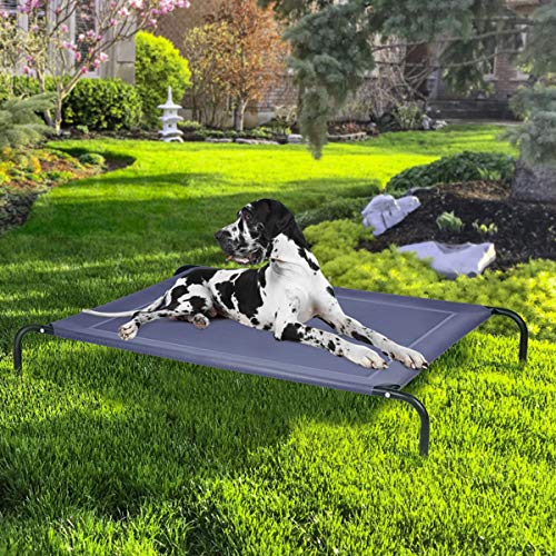 Giantex Elevated Pet Bed for Medium Large Dogs, Keep Pets Cool, Portable Raised Pet Cot Indoor Outdoor Camping, Waterproof Breathable Mat Steel Frame, Easy Assembly (X-Large) - size: X-Large