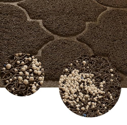 Cat Litter Mat Traps Litter from Litter Box XL Size 47"X36" Durable Trapping Rug, Non-Slip and Waterproof, Easy to Clean - color: Brown
