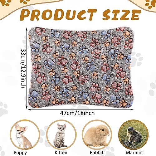 Tuanse 4 Pack Ultra Soft Dog Cat Bed Mat Small Animal Guinea Pig Bed with Cute Print Reversible Fleece Dog Crate Kennel Pad Cozy Washable Thickened Hamster Pet Beds Mat(13 x 19 Inches,Gray) - color: Gray, size: 13 x 19 Inches