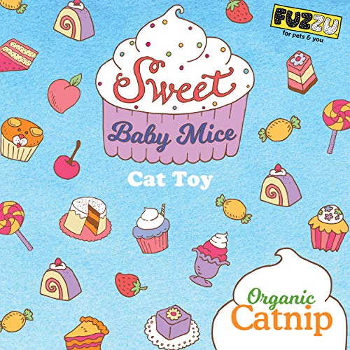 FUZZU Sweet Baby Mice, Mouse Cat Toy in with Organic Catnip (Lolli) - style: Lolli