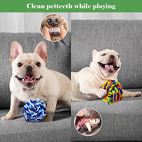 Pet Chew Toy, Knots Weave Cotton Rope, Biting Small Ball for Dogs & Cats, 6 in One Pack - style: 6 Pack