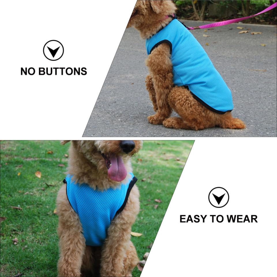 ERINGOGO Pet Summer Vest for Dogs and Puppies Mesh Sleeveless Shirt Blue M Plain Puppy Clothes Breathable Pet Shirt for Warm Weather