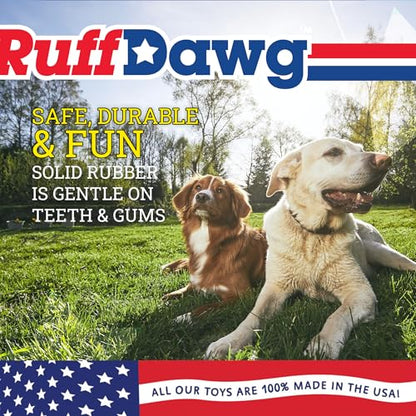 Ruff Dawg Fetch Twig Dog Toy – Durable Rubber Stick Alternative with Treat Slot – Floats, Bendable & Gentle on Teeth – Made in USA – Assorted Colors