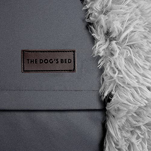 The Dog’s Bed Replacement Zip Cover for Calming Plush Donut Dog Bed, Silver Grey Fur, XXL - color: Silver Grey Fur, size: Spare Cover (XXL)