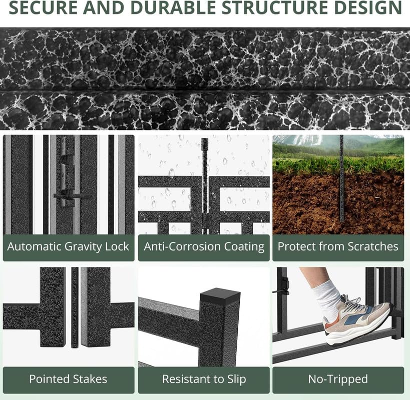 Dog Playpen Dog Fence Outdoor for Yard 40" H with 40 Panels Sturdy Portable Puppy Playpen for Indoor Outdoor RV Camping Use - Black Silver - style: 40 Panels