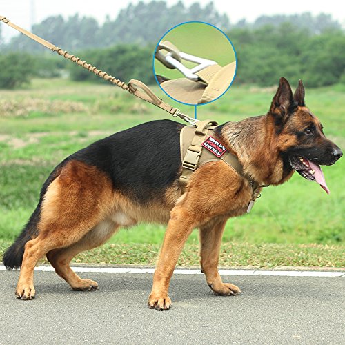 EXCELLENT ELITE SPANKER Tactical Dog Harness Patrol Harness Service Dog Vest Military Dog Vest Working Dog Vest with Handle(Coyote Brown-L) - color: Coyote Brown, size: L-(27.5 - 35.5")