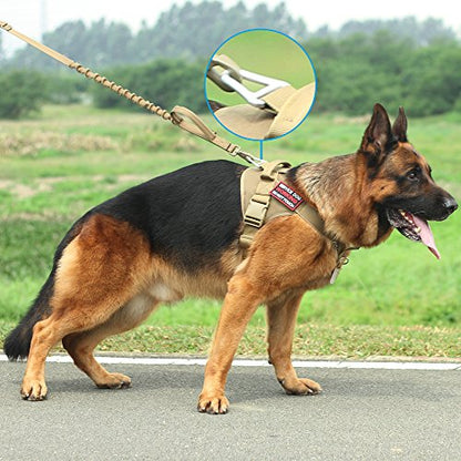 EXCELLENT ELITE SPANKER Tactical Dog Harness Patrol Harness Service Dog Vest Military Dog Vest Working Dog Vest with Handle(Coyote Brown-L) - color: Coyote Brown, size: L-(27.5 - 35.5")