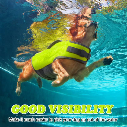 Dog Life Jacket - Small Dog Flotation Vest with Reflective Stripes and Rescue Handle - color: Green, size: Small