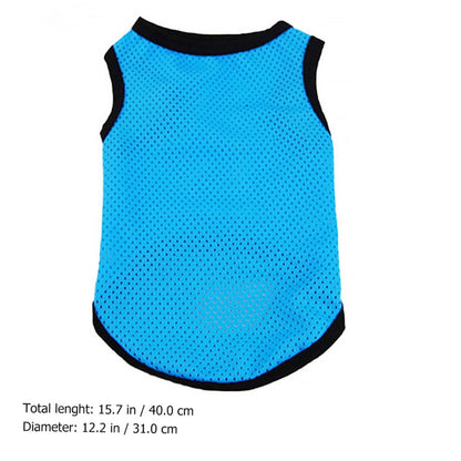 ERINGOGO Pet Summer Vest for Dogs and Puppies Mesh Sleeveless Shirt Blue M Plain Puppy Clothes Breathable Pet Shirt for Warm Weather